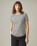 Women's Standard Crew Tee - Striped - Navy Stripe